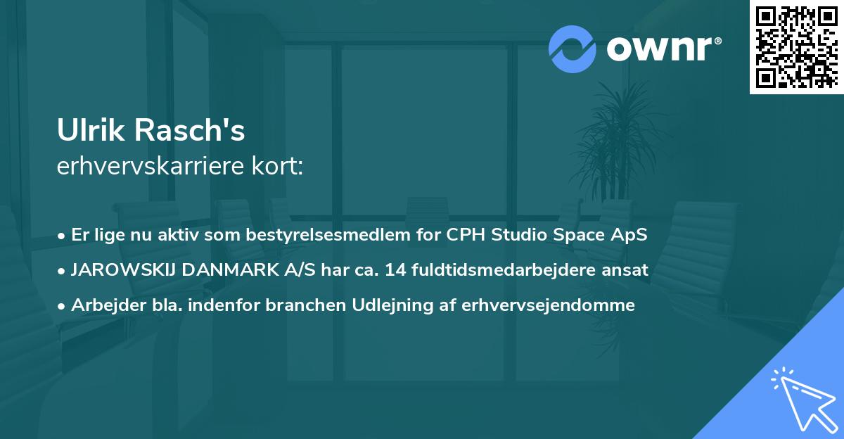 Ulrik Rasch's erhvervskarriere kort