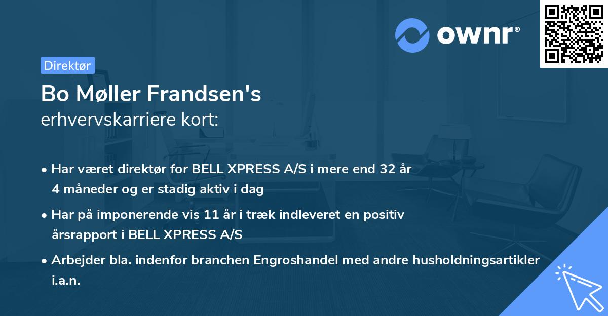 Bo Møller Frandsen's erhvervskarriere kort