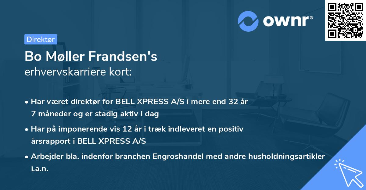 Bo Møller Frandsen's erhvervskarriere kort