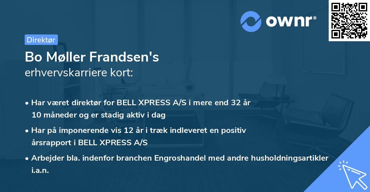 Bo Møller Frandsen's erhvervskarriere kort