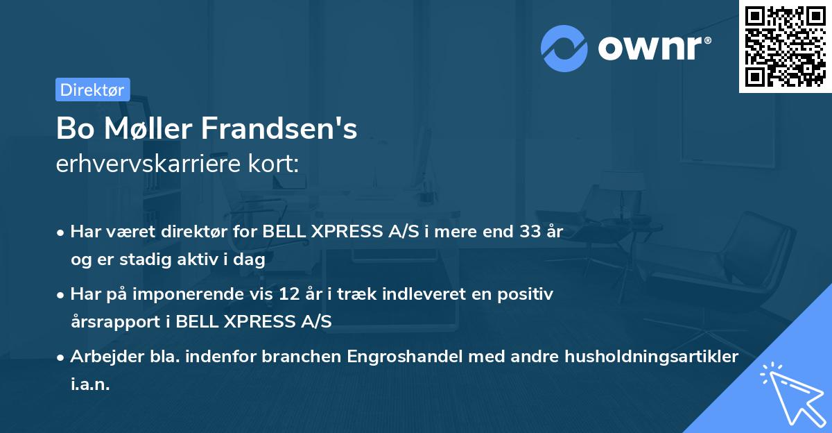 Bo Møller Frandsen's erhvervskarriere kort