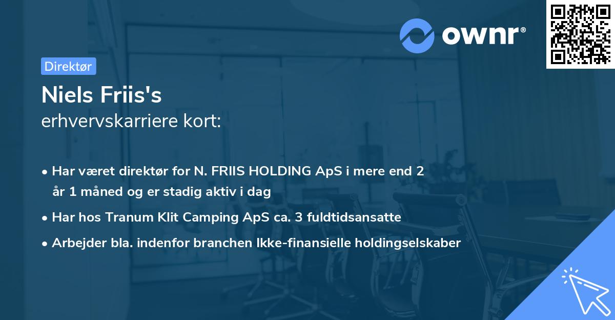 Niels Friis's erhvervskarriere kort