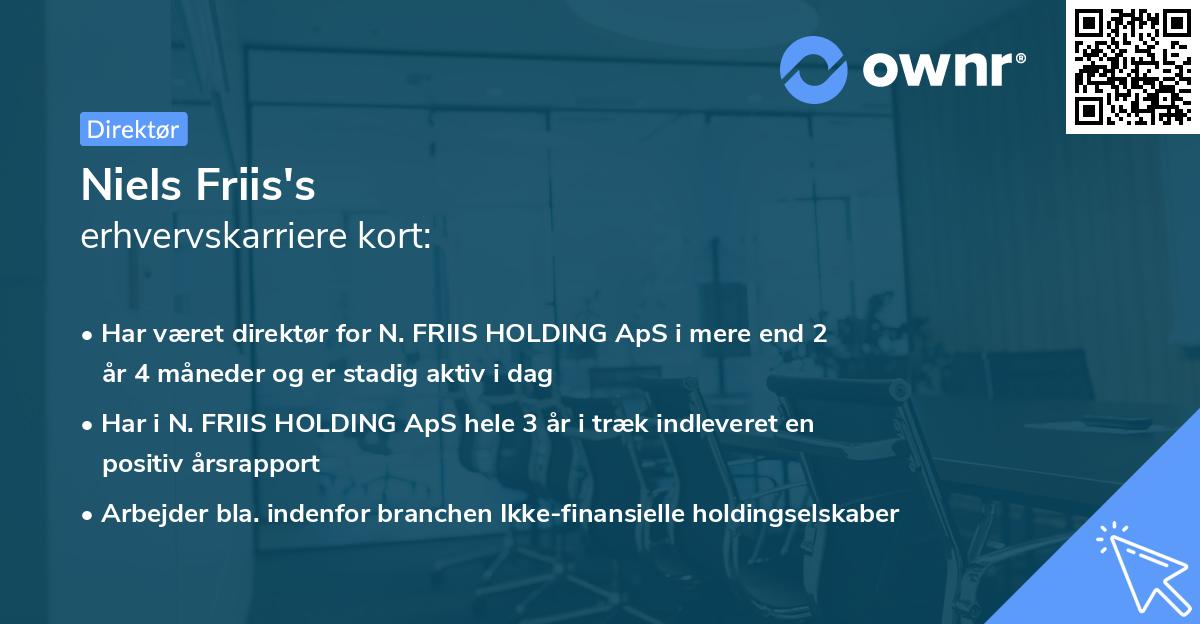 Niels Friis's erhvervskarriere kort