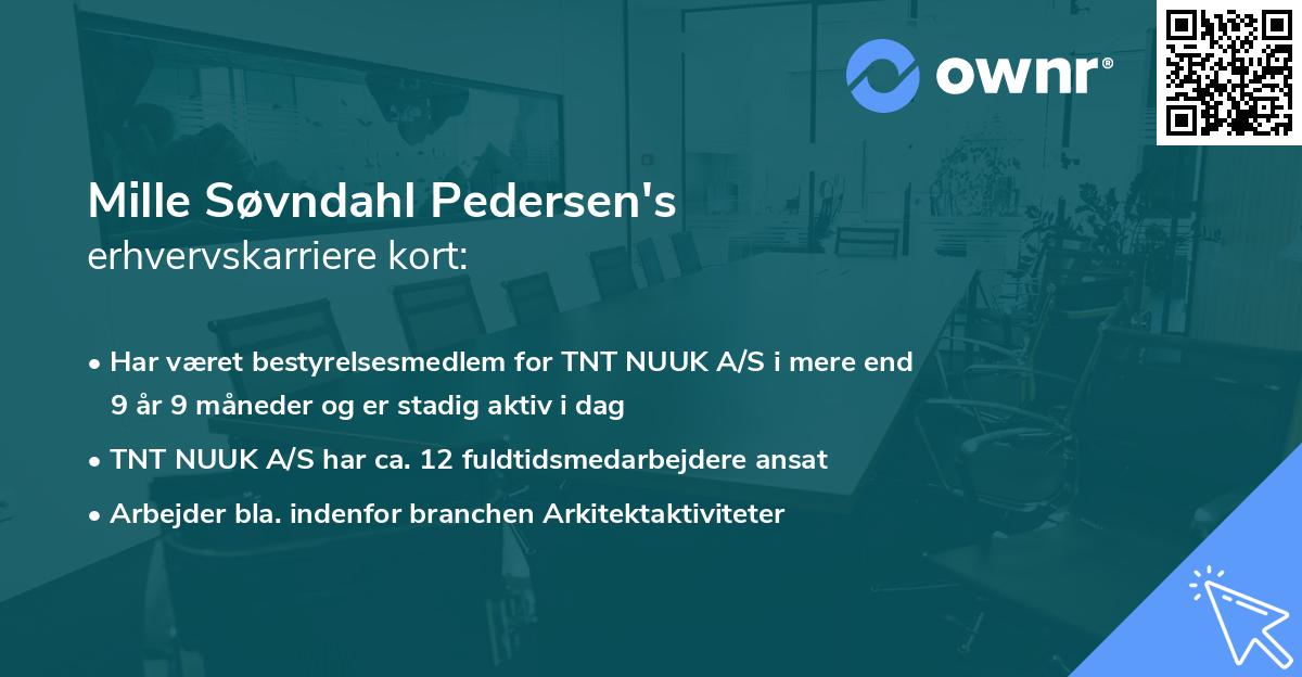 Mille Søvndahl Pedersen's erhvervskarriere kort