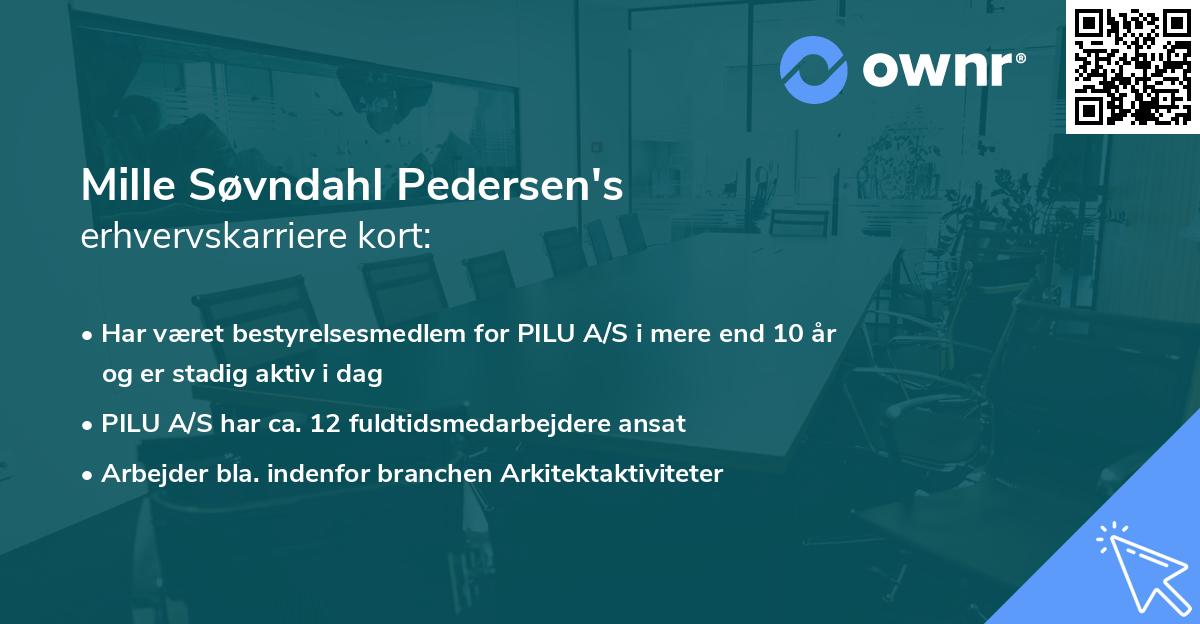 Mille Søvndahl Pedersen's erhvervskarriere kort
