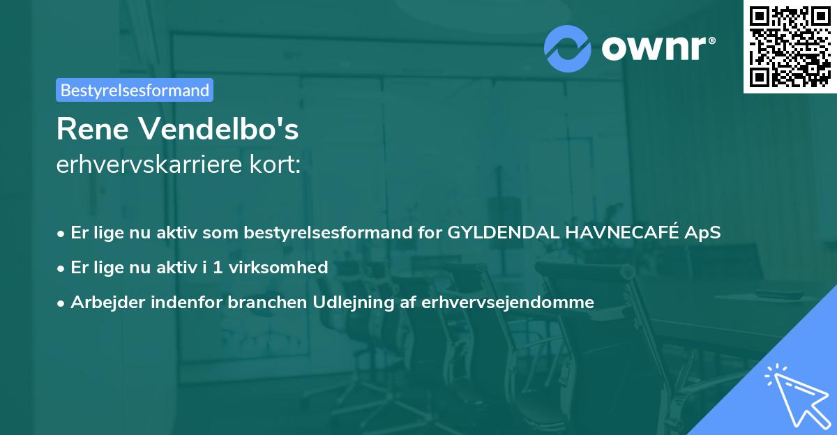 Rene Vendelbo's erhvervskarriere kort