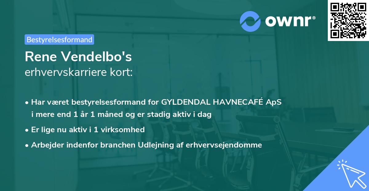Rene Vendelbo's erhvervskarriere kort