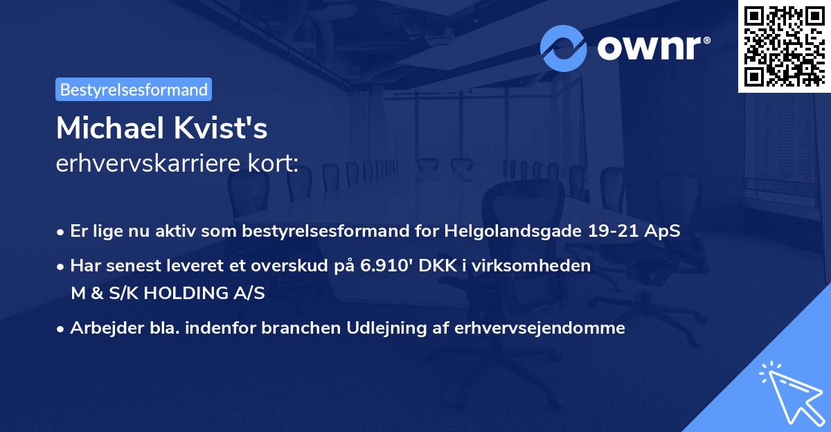 Michael Kvist's erhvervskarriere kort