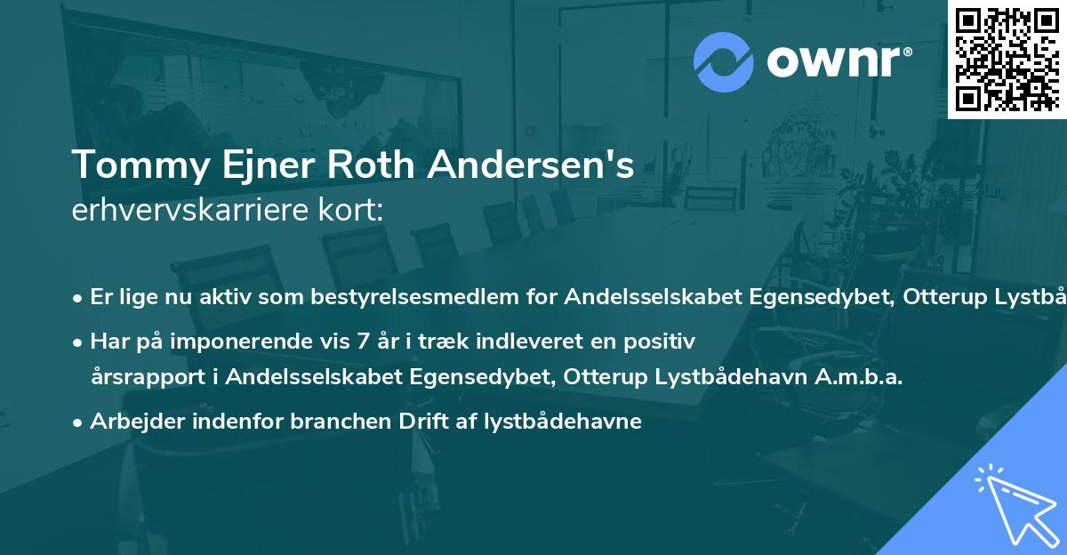 Tommy Ejner Roth Andersen's erhvervskarriere kort