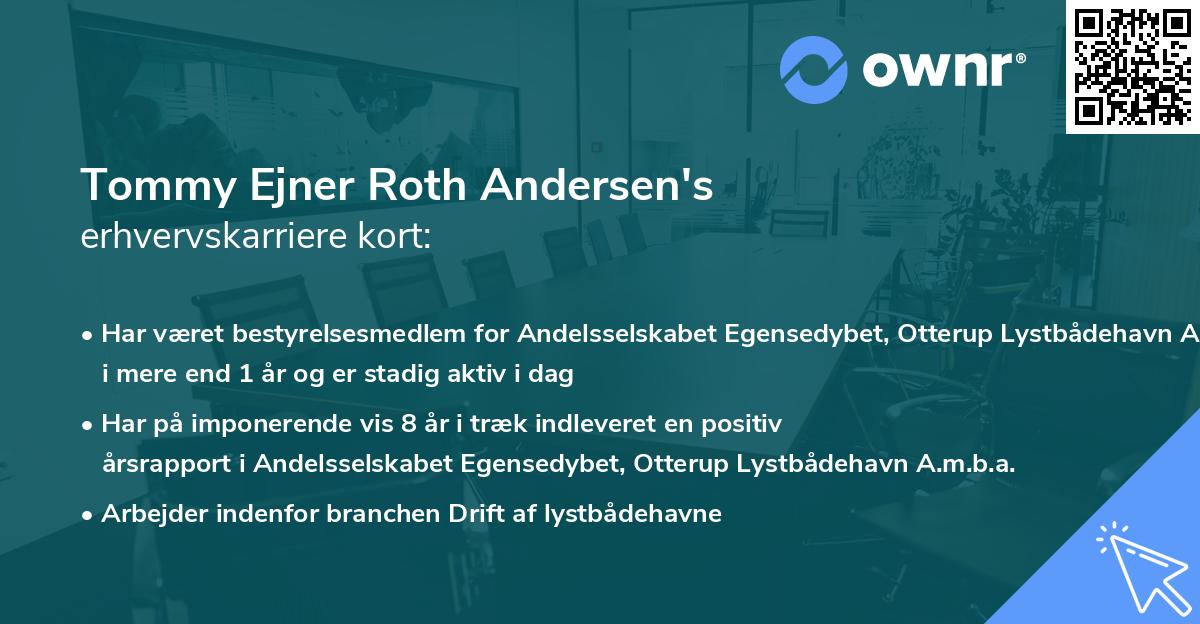 Tommy Ejner Roth Andersen's erhvervskarriere kort