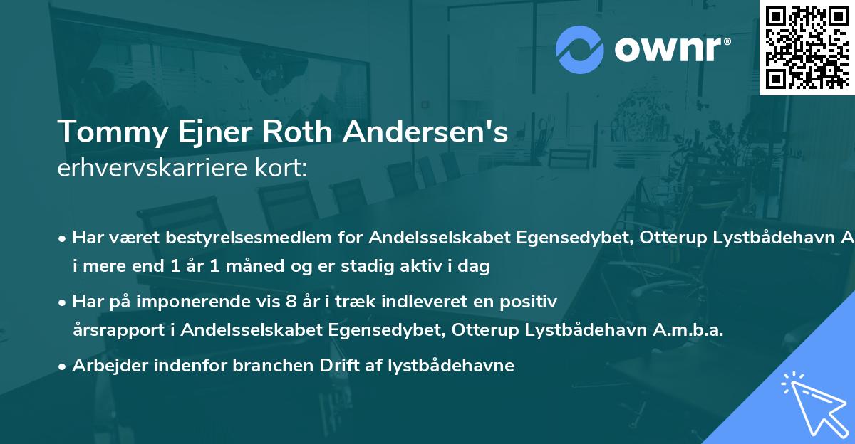 Tommy Ejner Roth Andersen's erhvervskarriere kort