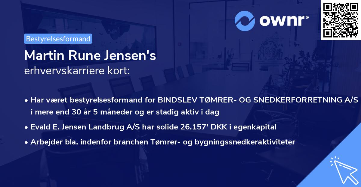Martin Rune Jensen's erhvervskarriere kort
