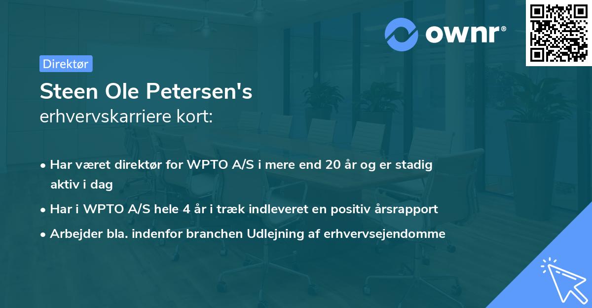 Steen Ole Petersen's erhvervskarriere kort