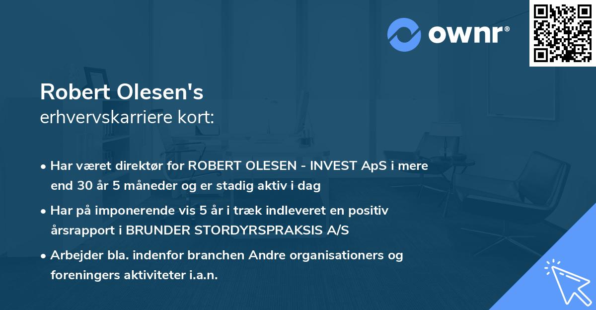 Robert Olesen's erhvervskarriere kort