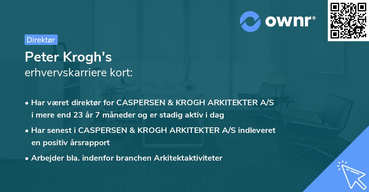 Peter Krogh's erhvervskarriere kort