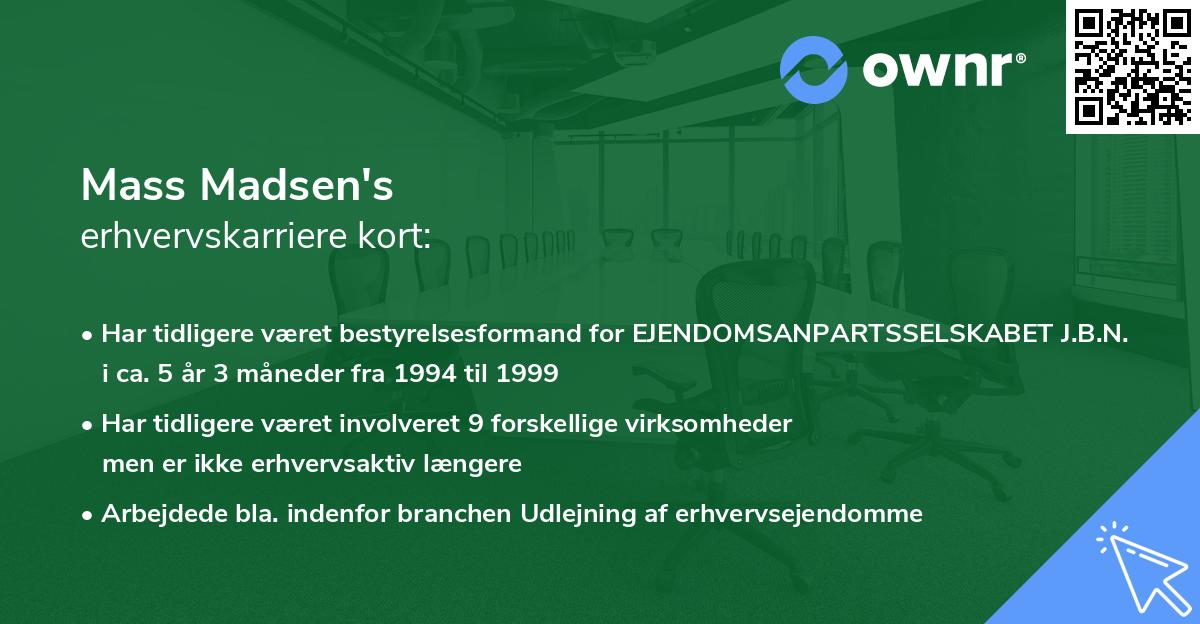 Mass Madsen's erhvervskarriere kort