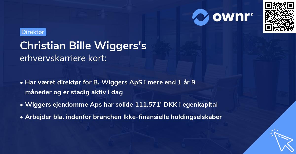 Christian Bille Wiggers's erhvervskarriere kort