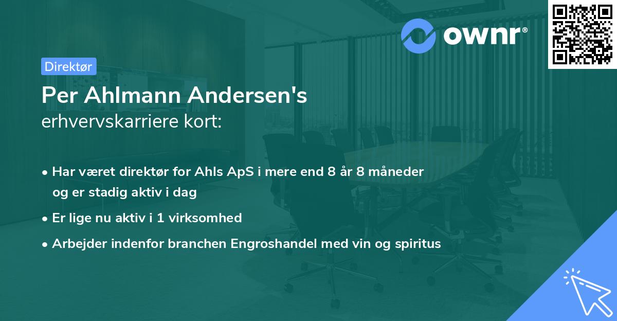 Per Ahlmann Andersen's erhvervskarriere kort