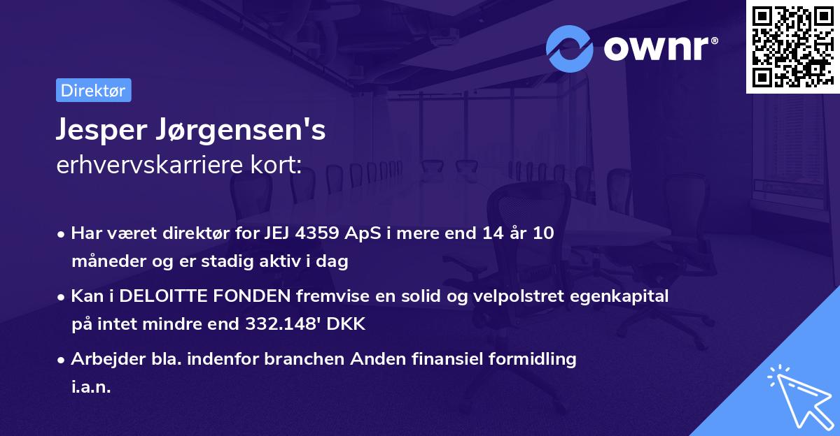 Jesper Jørgensen's erhvervskarriere kort