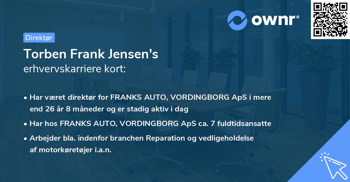 Torben Frank Jensen's erhvervskarriere kort