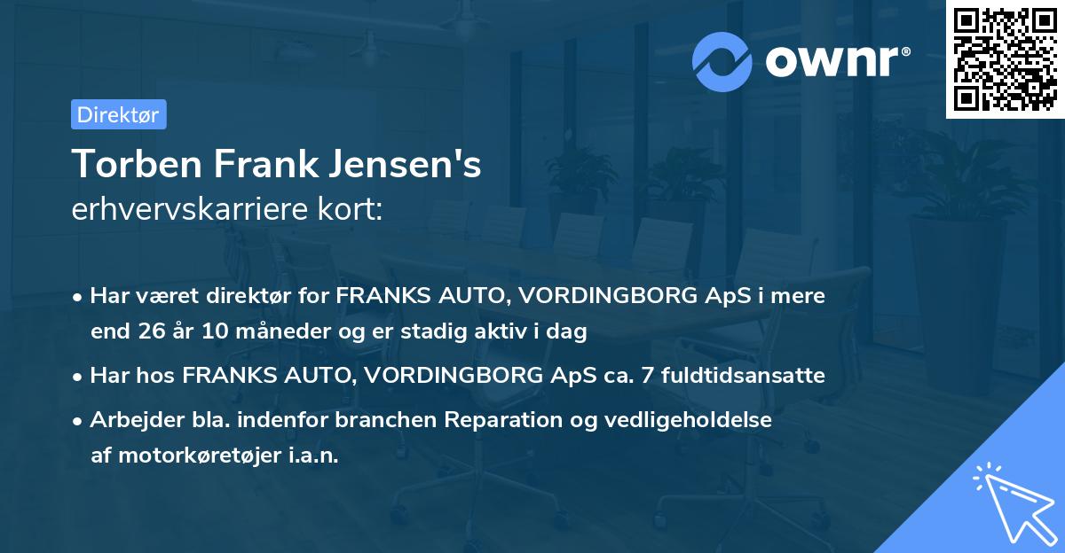 Torben Frank Jensen's erhvervskarriere kort
