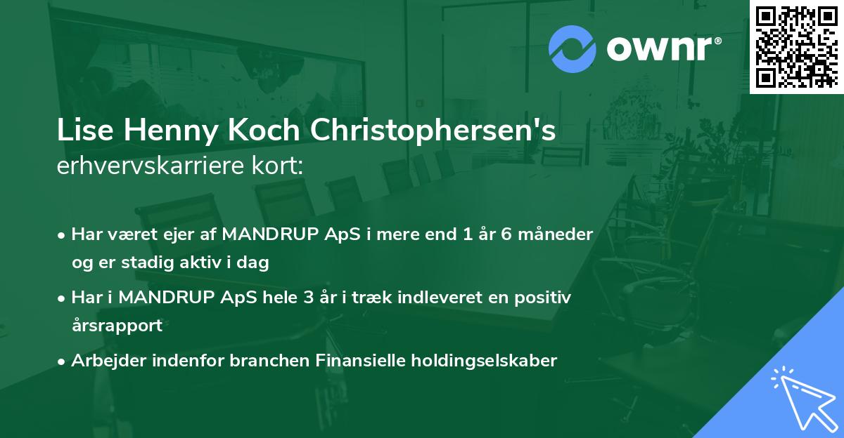 Lise Henny Koch Christophersen's erhvervskarriere kort
