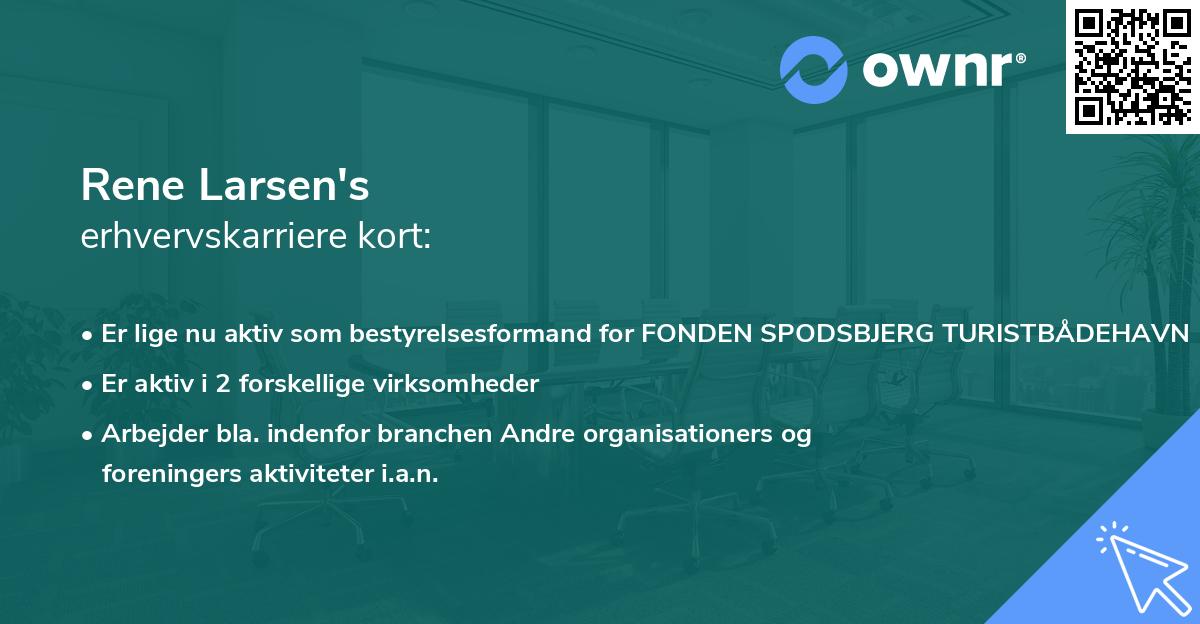 Rene Larsen's erhvervskarriere kort