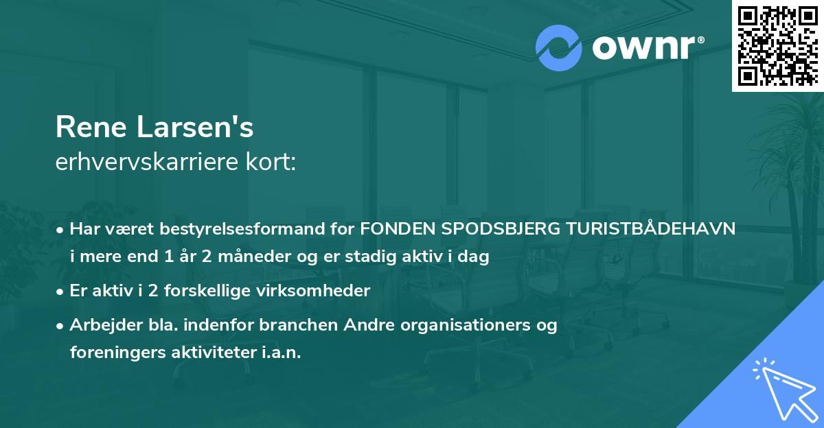 Rene Larsen's erhvervskarriere kort