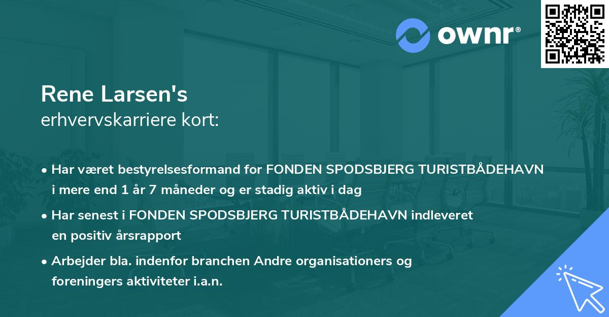 Rene Larsen's erhvervskarriere kort