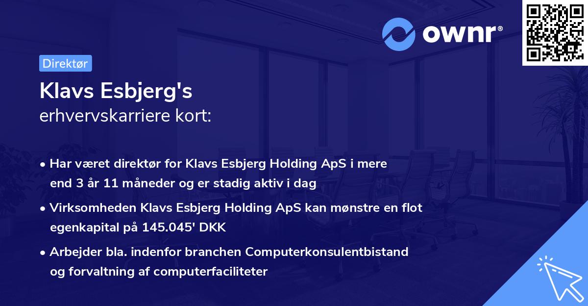 Klavs Esbjerg's erhvervskarriere kort