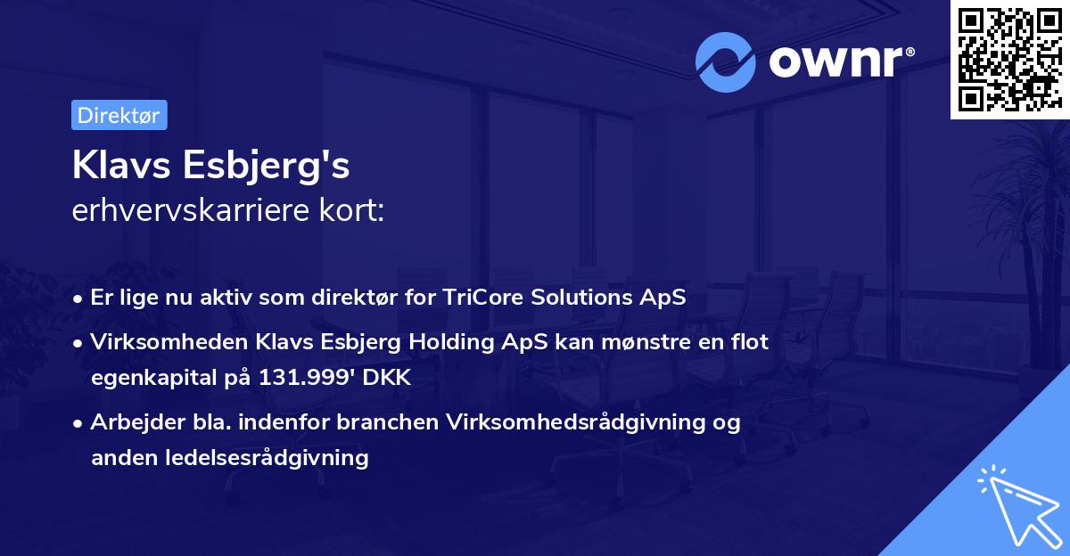 Klavs Esbjerg's erhvervskarriere kort