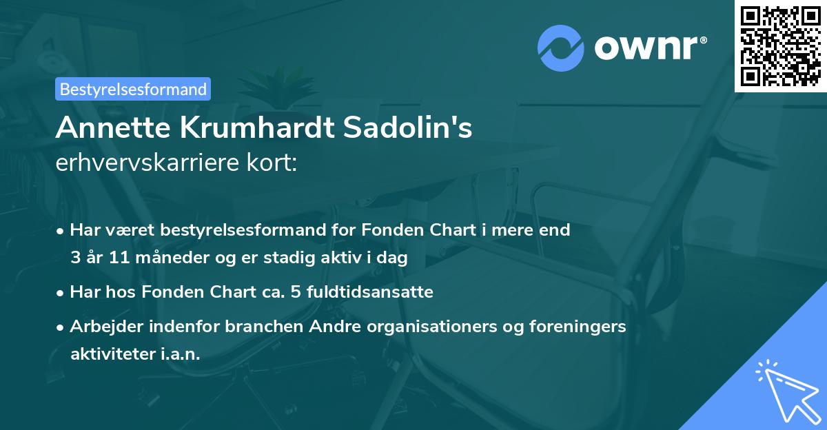 Annette Krumhardt Sadolin's erhvervskarriere kort