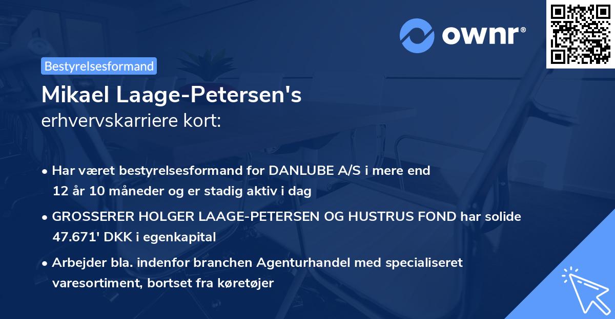 Mikael Laage-Petersen's erhvervskarriere kort