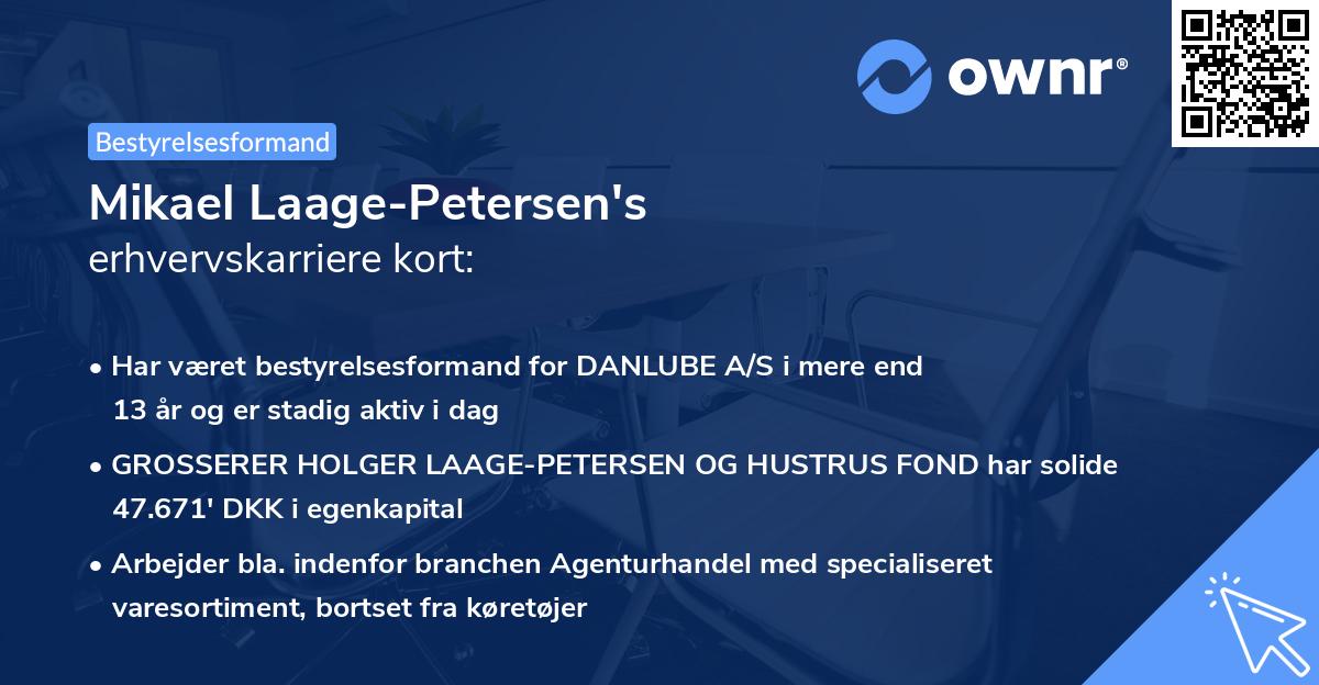 Mikael Laage-Petersen's erhvervskarriere kort