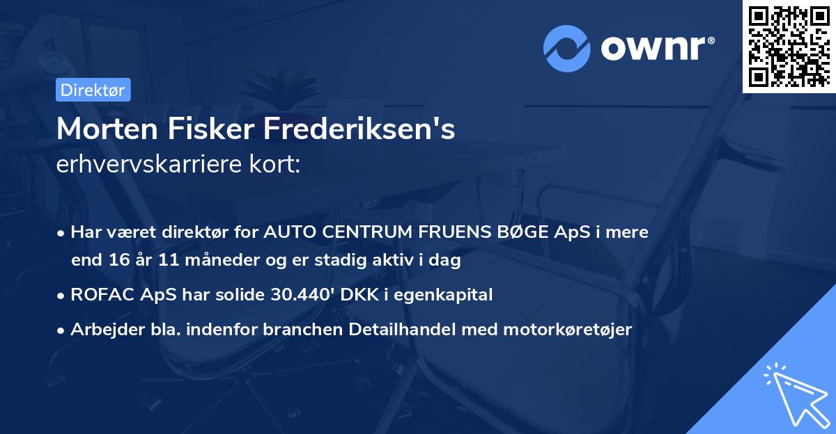 Morten Fisker Frederiksen's erhvervskarriere kort