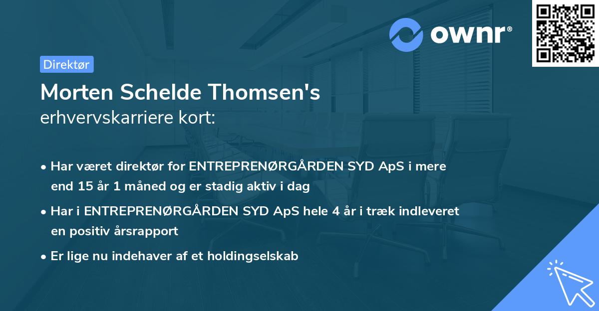 Morten Schelde Thomsen's erhvervskarriere kort