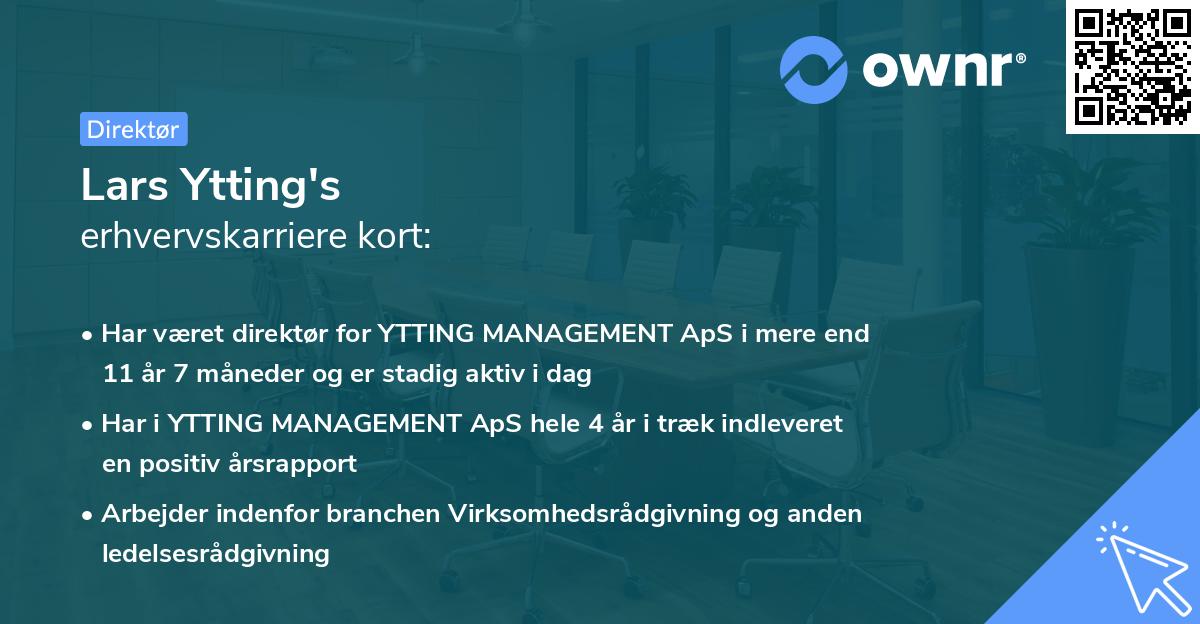 Lars Ytting's erhvervskarriere kort