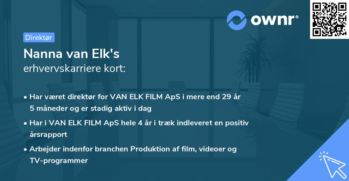 Nanna van Elk's erhvervskarriere kort