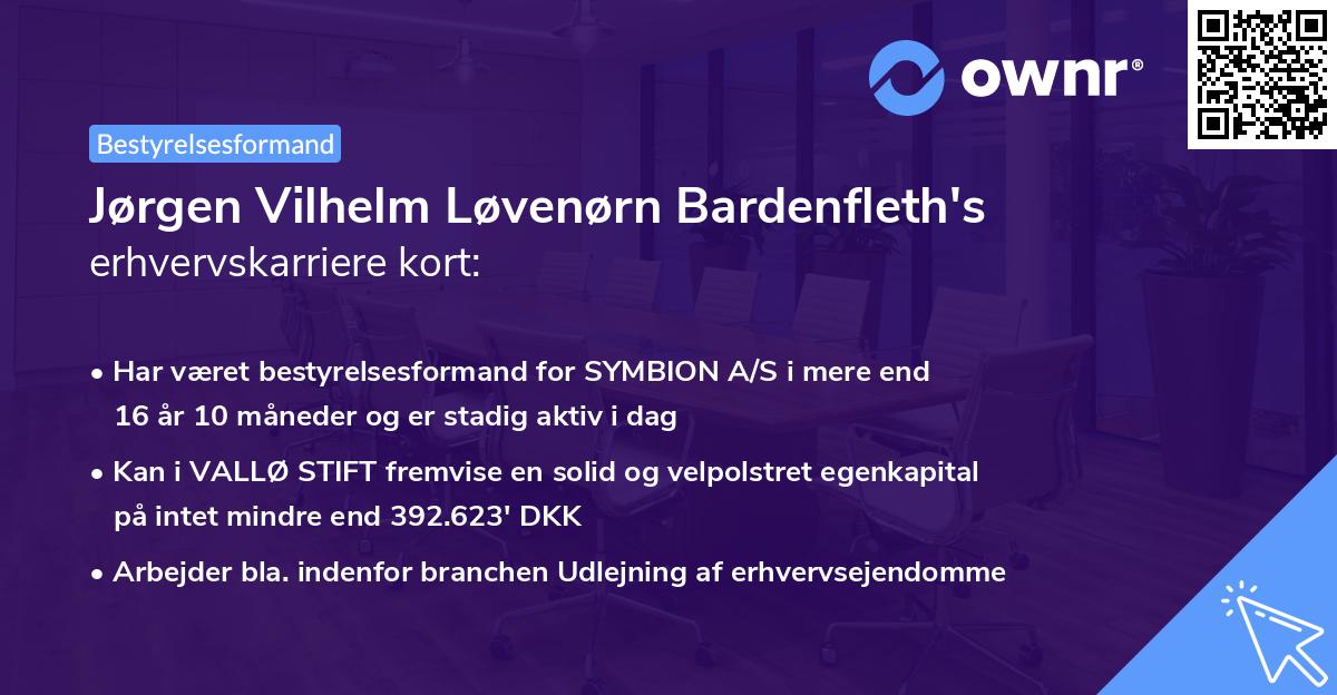 Jørgen Vilhelm Løvenørn Bardenfleth's erhvervskarriere kort