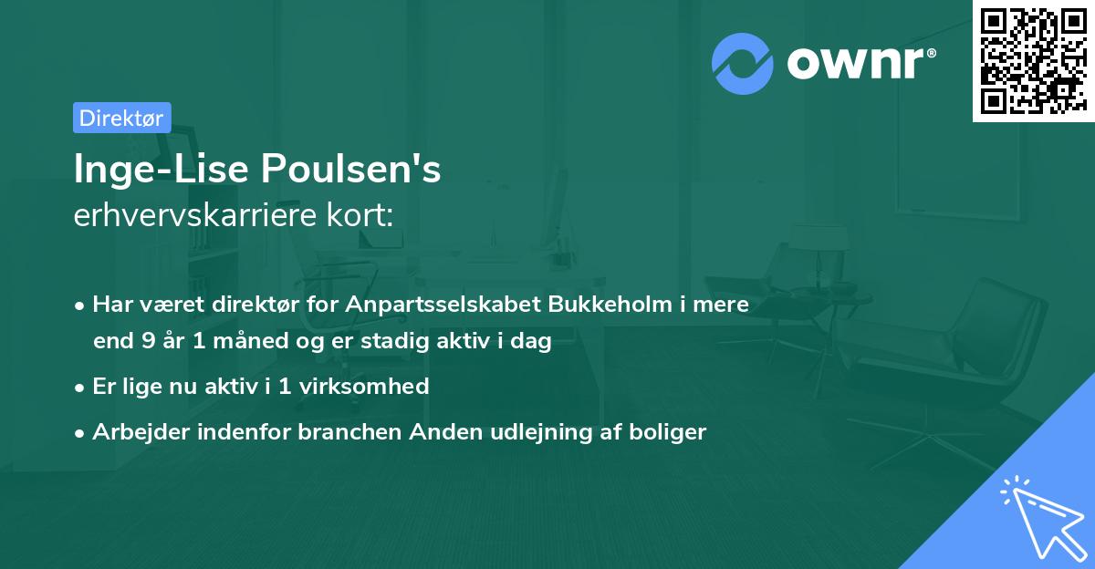 Inge-Lise Poulsen's erhvervskarriere kort