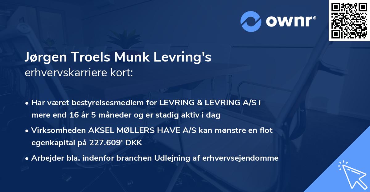 Jørgen Troels Munk Levring's erhvervskarriere kort