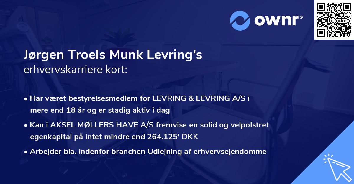 Jørgen Troels Munk Levring's erhvervskarriere kort