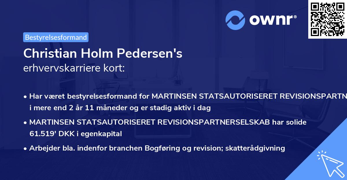 Christian Holm Pedersen's erhvervskarriere kort