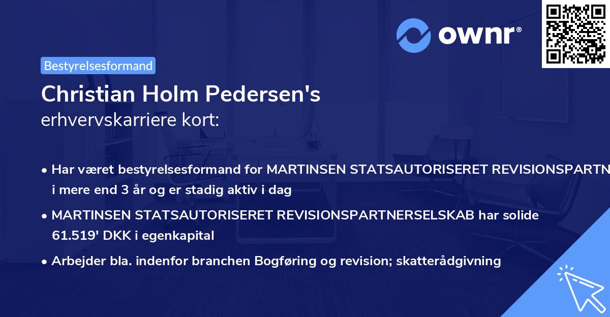 Christian Holm Pedersen's erhvervskarriere kort