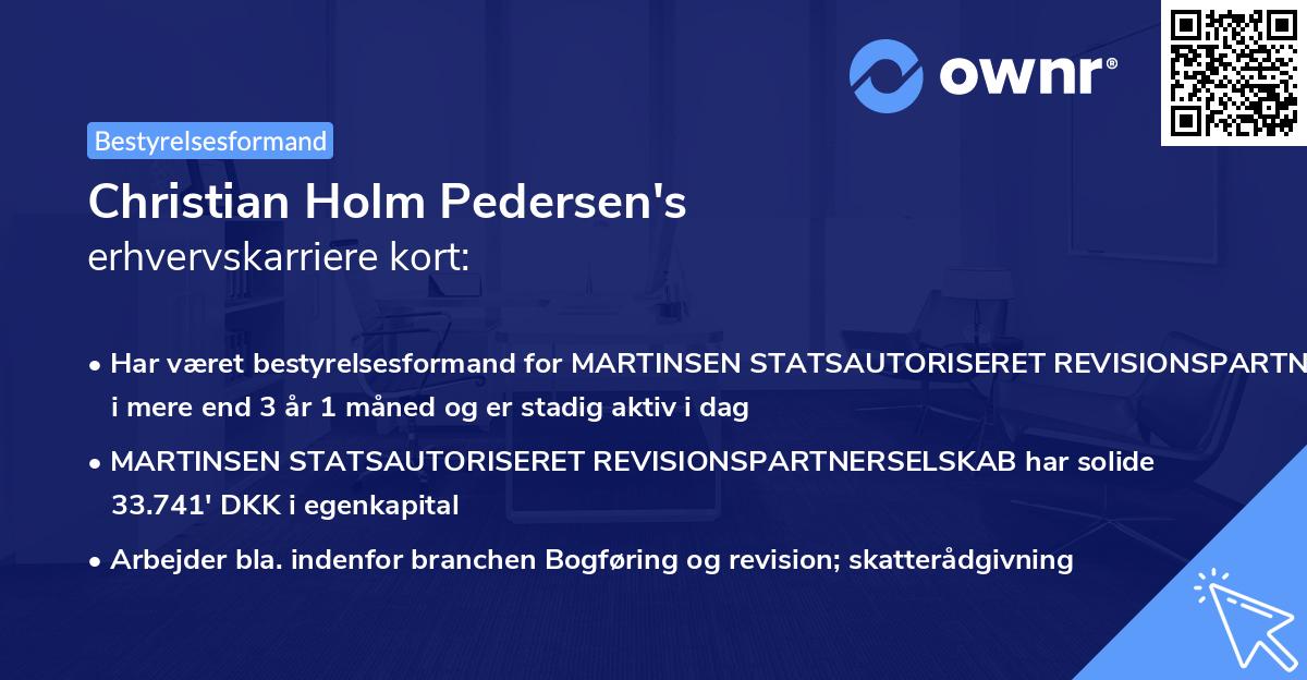 Christian Holm Pedersen's erhvervskarriere kort