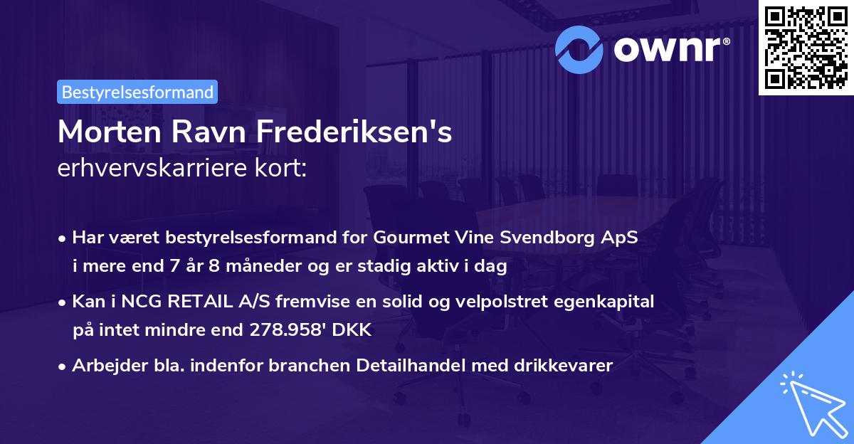 Morten Ravn Frederiksen's erhvervskarriere kort