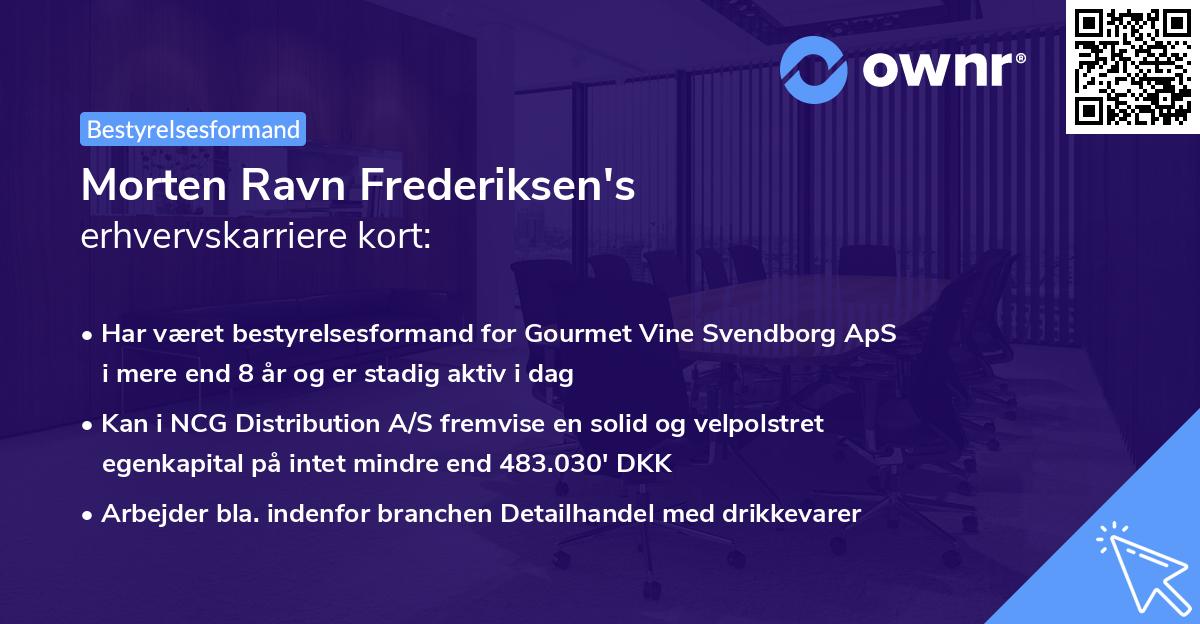 Morten Ravn Frederiksen's erhvervskarriere kort
