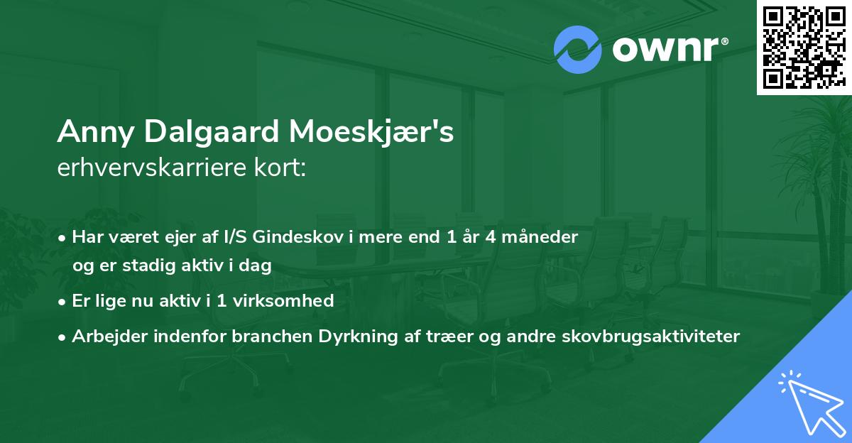 Anny Dalgaard Moeskjær's erhvervskarriere kort