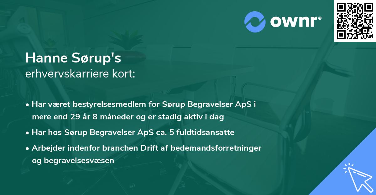 Hanne Sørup's erhvervskarriere kort