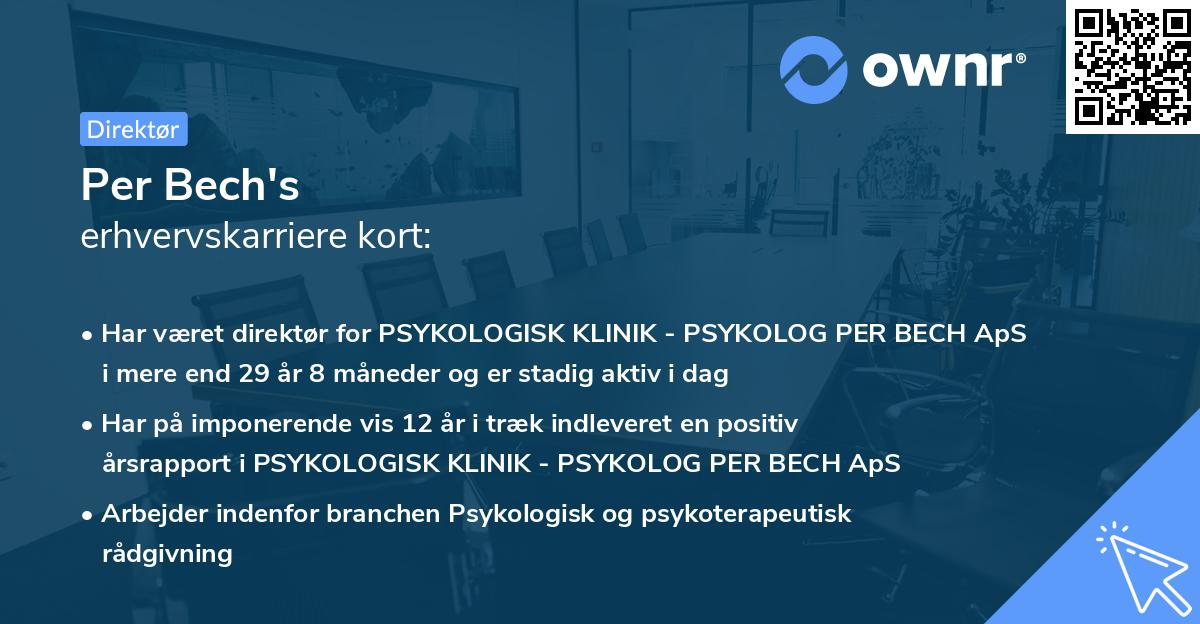 Per Bech's erhvervskarriere kort